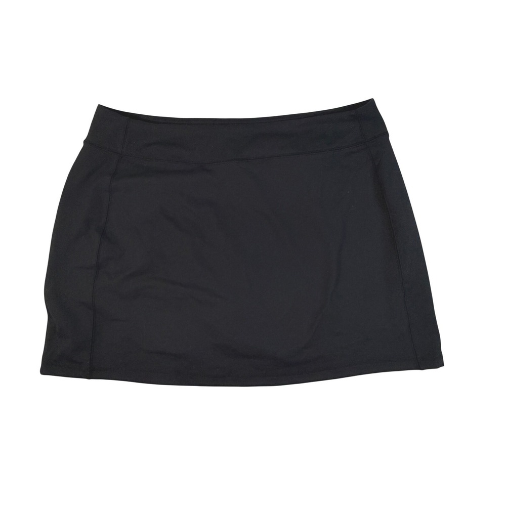 Lands' End Active Skort Women 1X Black Excellent Built-in Shorts Zipper Pocket